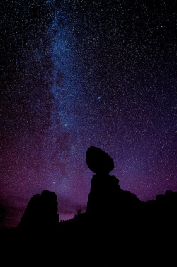 forbiddenforrest:  Balance Rock &amp; Milky Way-Explore by jetguy1 on Flickr. 