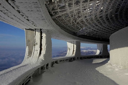 discoverynews:  archilista:  Forget Your Past / Buzludzha, Bulgaria // Timothy Allen ©  From Wikipedia: “Buzludzha (Turkish: Buzluca - lit. meaning “glacially/icy”) is a historical peak in the Central Stara Planina, Bulgaria and is 1441 metres