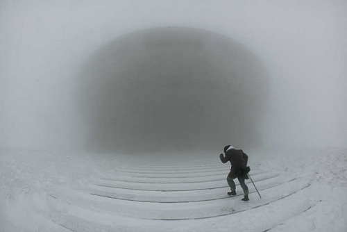 discoverynews:  archilista:  Forget Your Past / Buzludzha, Bulgaria // Timothy Allen ©  From Wikipedia: “Buzludzha (Turkish: Buzluca - lit. meaning “glacially/icy”) is a historical peak in the Central Stara Planina, Bulgaria and is 1441 metres