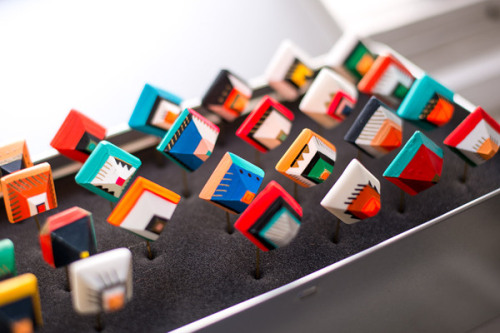thedsgnblog:  Vanessa Gong   |   http://vanessagong.com “These top selected GB hat/collar pins have traveled with me to Berlin. Hand made of Resin, and painted in Acrylic. Now, some of them are available for purchase, find from here. Every piece