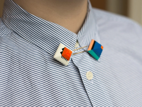 thedsgnblog:  Vanessa Gong   |   http://vanessagong.com “These top selected GB hat/collar pins have traveled with me to Berlin. Hand made of Resin, and painted in Acrylic. Now, some of them are available for purchase, find from here. Every piece