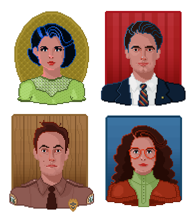 Twin Peaks characters by Sarah Acres