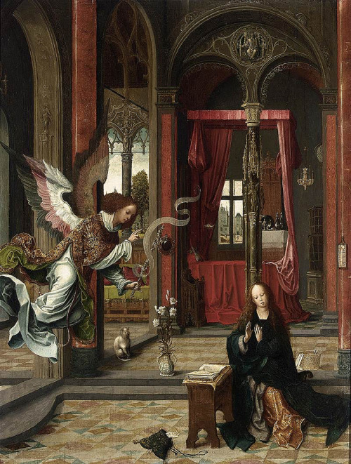 dutch-and-flemish-painters:art-mirrors-art:Jan de Beer - Annunciation (c.1525)Jan de Beer, formerly 
