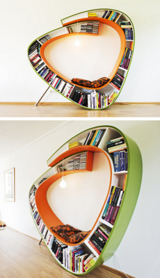 explore-blog:  This bookworm chair is only the best thing ever. More unusual bookcases here, here and here. (↬ this isn’t happiness)