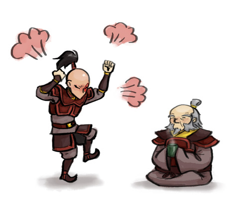 tutturuinen:  Some characters from Avatar: the Last Airbender in Okami style. 