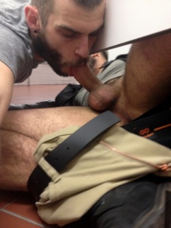 abeardedboy:  had a bit of fun in the washrooms today 