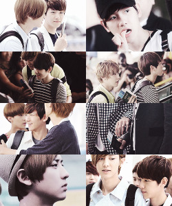 deveric:  baekyeol - cute airport moments