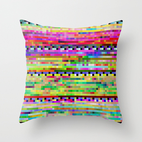 prostheticknowledge:  Glitch Throw Pillows by Stallio  A wide selection of pillows with colourful digital glitch aesthetic by Benjamin Berg available from Society6. See the entire collection here  I love it when good stuff comes back on my dash :)