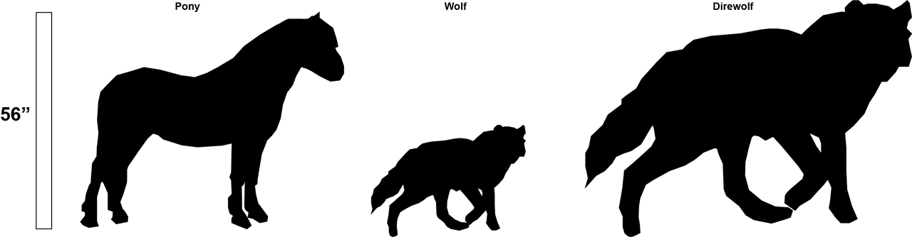  At some point, Bran describes Summer as being larger than his pony. This is the