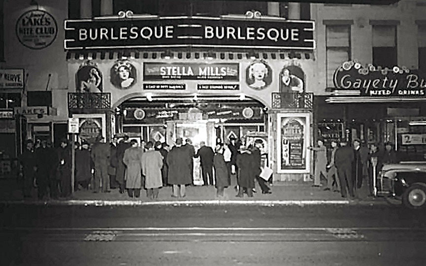 A vintage photo from 1942 shows crowds forming in front of the ‘GAYETY Theatre’