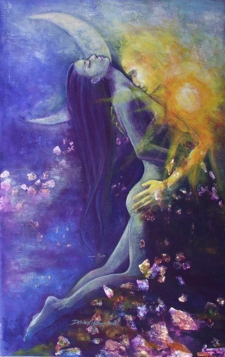 taintedlips:  tell me the story of how the sun loved the moon so much, he died every night to let her breathe. 