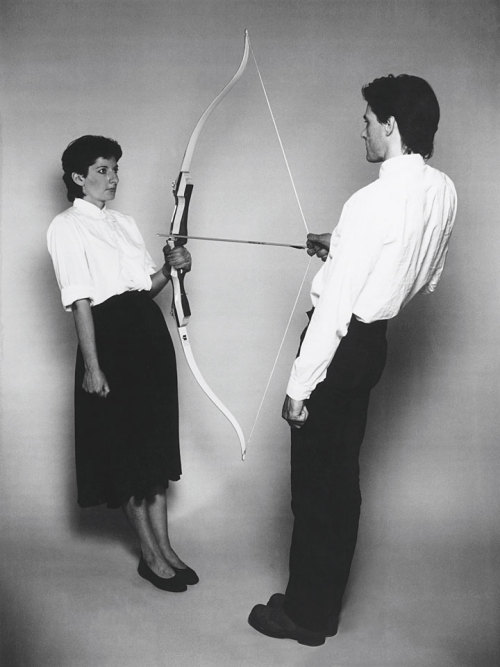 sagansense: Rest Energy by Marina Abramović and Ulay, 1980 “Together we held a taut bow and a 