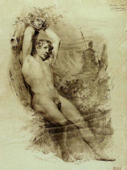 necspenecmetu:  Josef Wilhelm Wallander, Saint Sebastian, 1841 