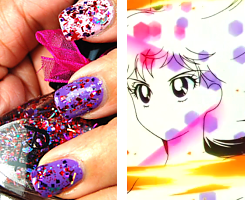cool1412:  appleinspiration:  sailorfailures:  Daily Lacquer has made a collection of Sailor Moon-themed nail varnish blends called The Lovely Moon Collection. They remind me especially of their transformations. Get them for Ű a bottle or ฺ for the