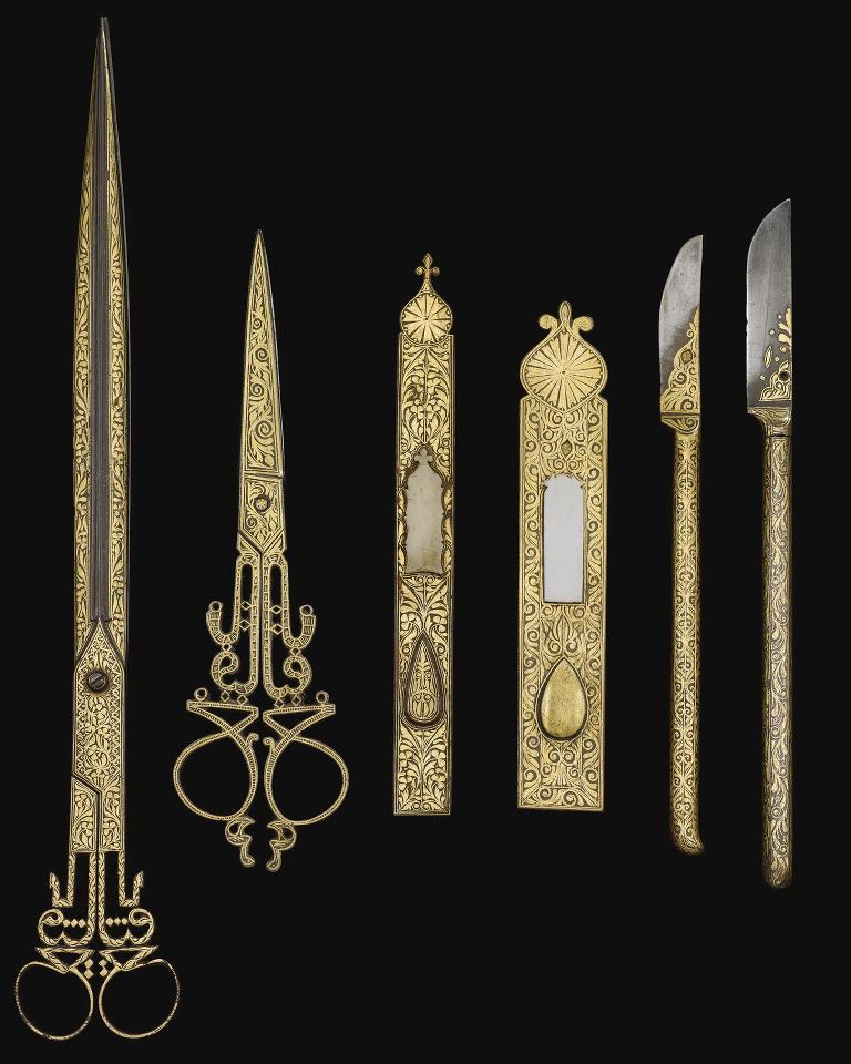gdfalksen:  AN OTTOMAN SET OF DAMASCENED CALLIGRAPHER’S TOOLS, 19TH CENTURYOsmanlı