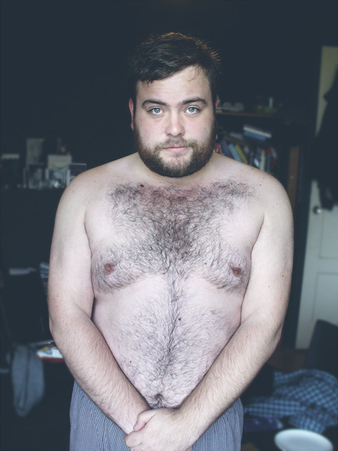 thebeardandthebelly:  Topless tuesday pic. Somehow this feels kinda naked, this frontal view. 