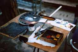 This makes me want to go out and buy new brushes and paints and start again! I love when my work space gets layered like this!