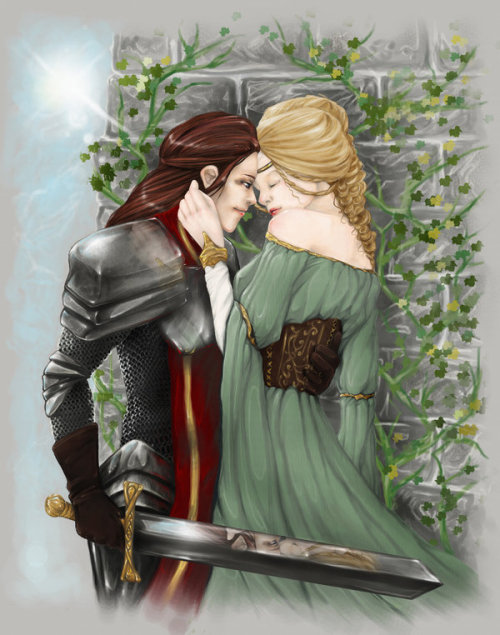 Lancelot and Guinevere by =RomanticFae