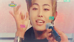 btobrighthere-blog:  ilhoon vs yukwon; 귀요미 player (+ shoulder dance) 