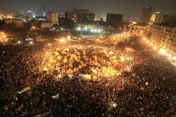 thepeoplesrecord:  This is Tahrir Square in Cairo right now: occupied, lively &amp; packed with protesters.  Anti-Morsi demonstrators filled the Square last night after a decree issued on Thursday expanded his powers and shielded his decisions from