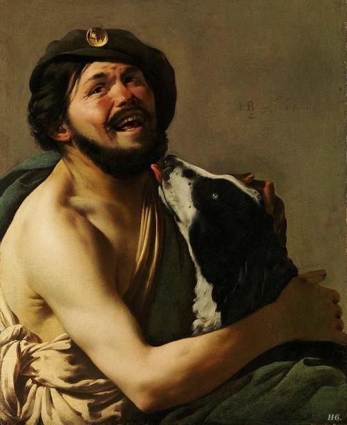 Porn hadrian6:  A laughing bravo with his dog. photos