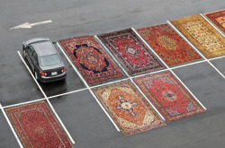 slouchingtowardsbeirut:  brilliant. [via towerofsleep via thejogging: Occupy Parking Lots (with Persian Rugs), 2012 | Installation View, Dimensions Variable]