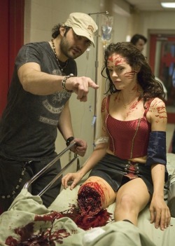 cenobiteme:  Robert Rodriguez and Rose McGowan