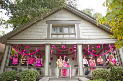 gigglefuck:  grrlyman:  Our queer fake wedding was our excuse to dress up and make everyone we know gather in a room to fawn over us and our love. Our gorgeous friends decorated our porch; my drag mother officiated, and we had a pink zebra print cake