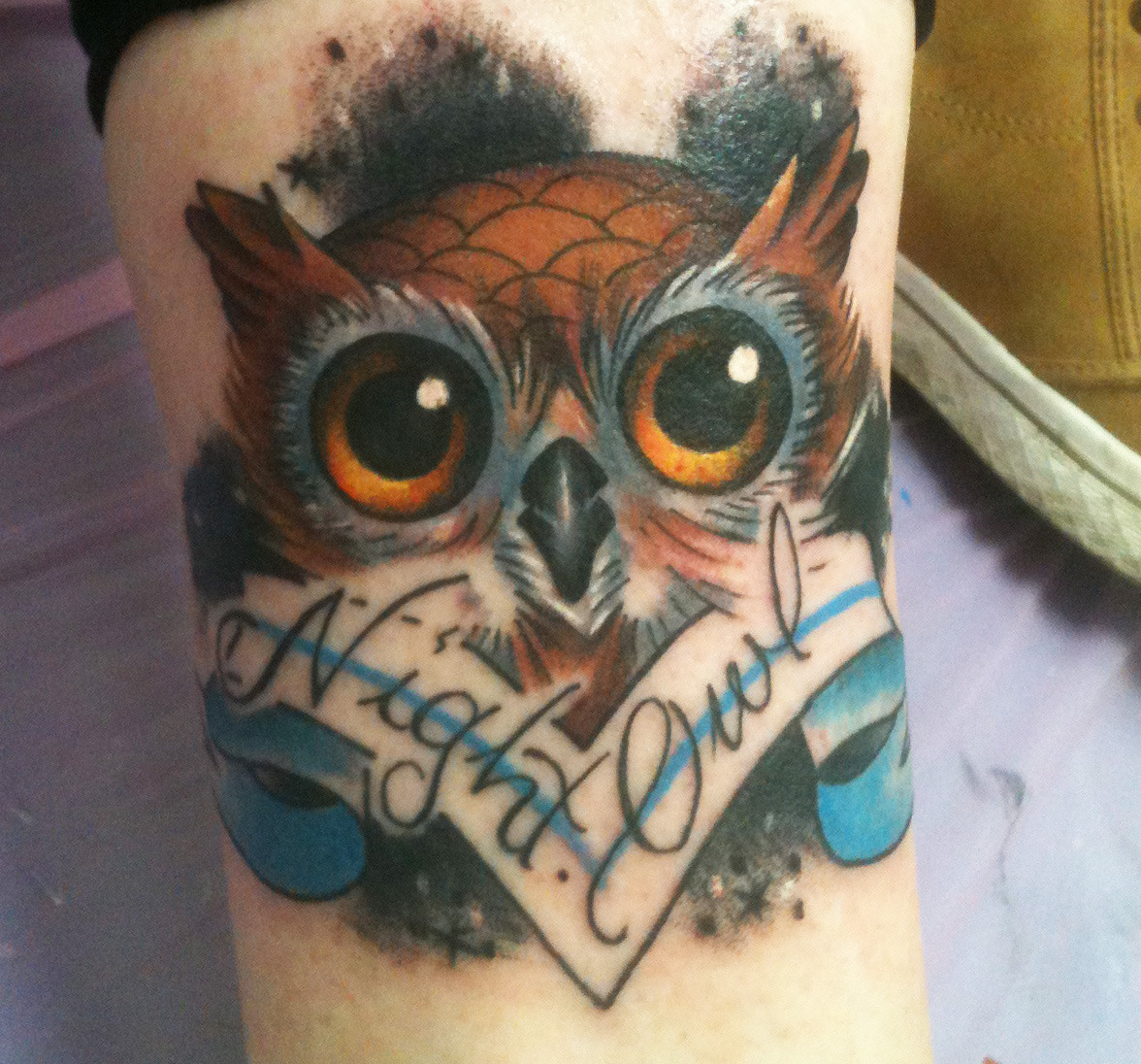oldtowntattoo:  Owl by Nick @Oldtowntattoo 