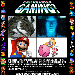 didyouknowgaming:  Skyrim, Halo, Super Mario Bros. http://www.imdb.com/name/nm0553409/ http://www.imdb.com/name/nm1071768/ 