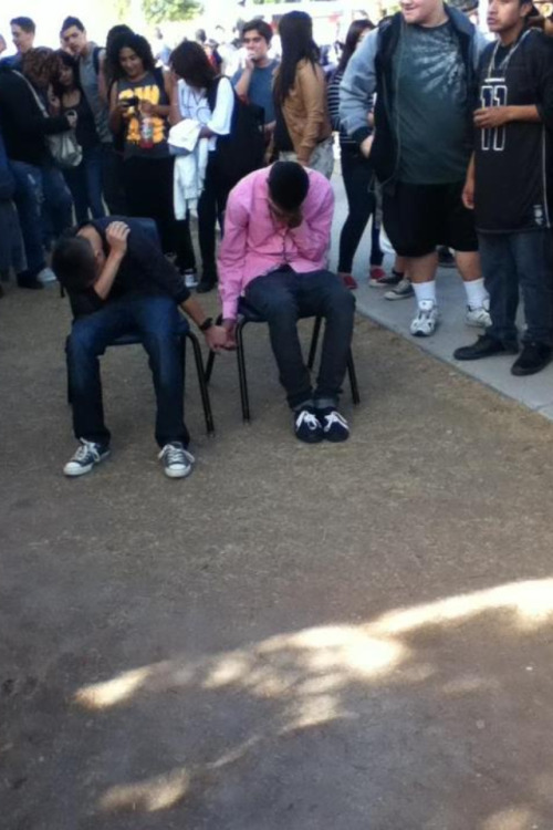 hugintheraven: These two guys at my school got into a fight after 1st hour and they were either to g