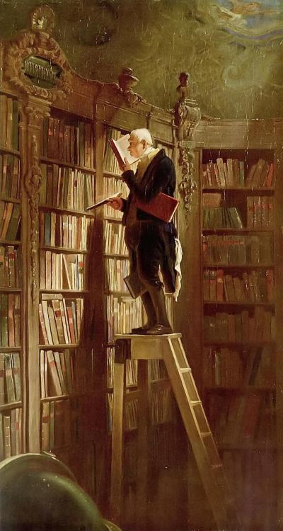 The Bookworm (Der Bücherwurm), 1850. Carl Spitzweg (German, 1808-1885). Oil on canvas. Bookworm
