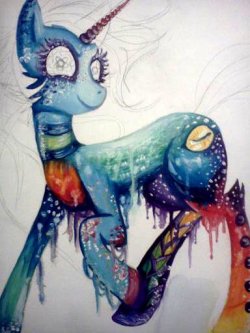 holdmyhat:  yuletidemalison:  (WIP! WIP!) Ahh…MLP: FiM….Oil Paint….I’m honestly not sure what to think about this. It’s not a normal pony, that’s for sure, so I might get some hate for it, but whateves. Get buck.   It’s crazy nice if it’s