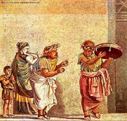 Mosaic with Street MusiciansDioskourides of Samos1st century BCEThe Naples National Archaeologi