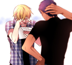  【青黄】お前もここに名前書けよ【腐】 | 真嶋しま Kise is crying because they couldn’t get married in Japan. Aomine is telling him that he’s an idiot and that they are going to get married. 