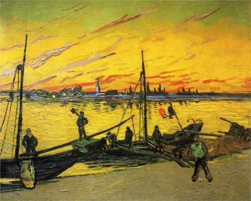 lonequixote:Vincent van GoghCoal Barges(via @lonequixote)