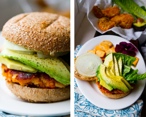 sweet potato veggie burger recipe here!