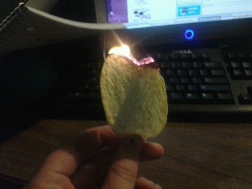 picturaculminis:  2festive:  2festive:  are pringles flammable?   i guess they are  I admire tumblr’s dedication to science. 
