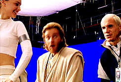 alwaysstarwars:runakvaed:Ewan McGregor on the set of the Star Wars prequels.I know 100% I’ve reblogg
