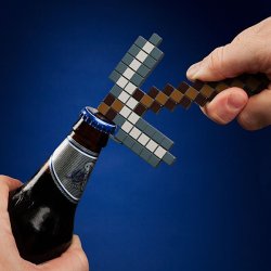 dorkly:  Minecraft Pickaxe Bottle Opener