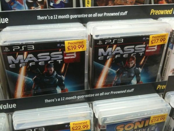 dorkly:  Mass Effect 3 At Different Prices For Some Unknown Reason You know what