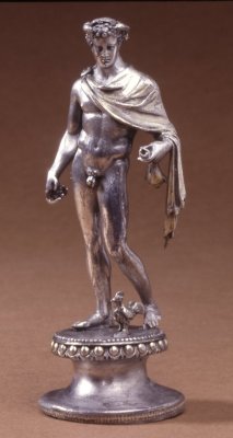 vcrfl:Silver Statue of Mercury, Roman, 150–220