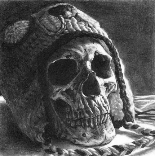 a rendering of a skull [with my jake hat~]graphitedeviantart post
