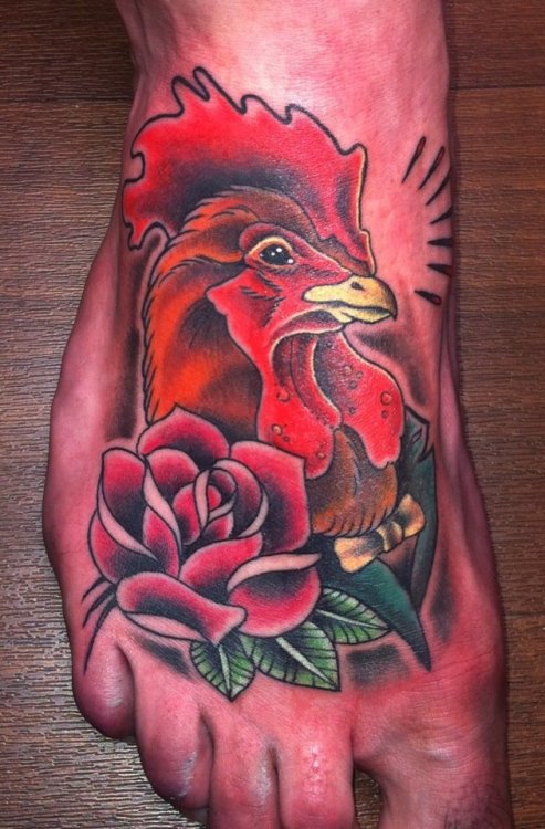 Mexican fighting roosters tattoo