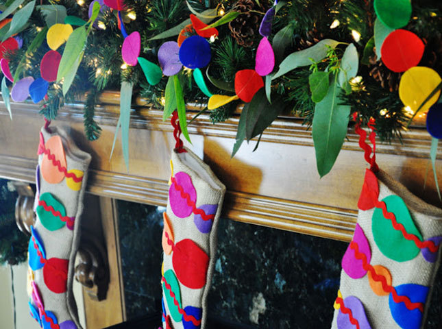 Loving these brightly colored polka dot stockings. What will your mantel look like this Christmas?