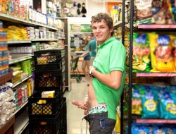 This Hot Young Male Is Showing His Engorged Cock And Balls In The Aisle Of A Store&Amp;Hellip;With