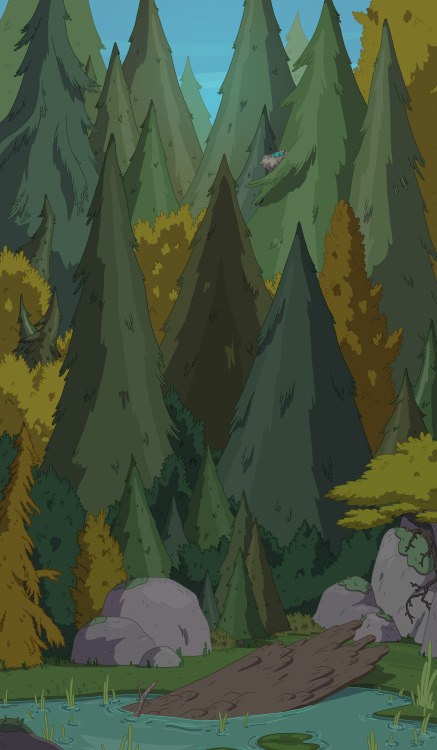adventuretime:  “Five More Short Graybles” Backgrounds From the Finn & Jake section. The episode’s background designers were Santino Lascano and Derek Hunter. The painters were Martin Ansolabehere, Sandra Calleros, and Ron Russell.