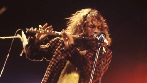 Ian Anderson - in the heyday of Jethro Tull (top), and duetting with astronaut and then-ISS resident