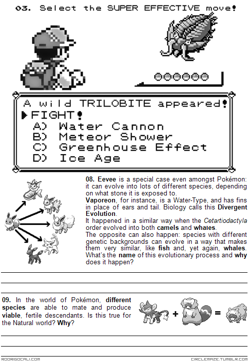 copter25: circlemaze: I heard people saying that if they had tests about Pokémon, they’
