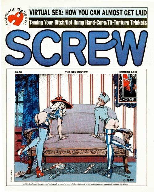 dannyhellman:
“ Nine SCREW covers by SPAIN RODRIGUEZ, (1940 - 2012) Spain Rodriguez drew many wonderful covers for SCREW Magazine during his long cartooning career. Here are the nine I have in my collection, but I suspect there are lots more. If...